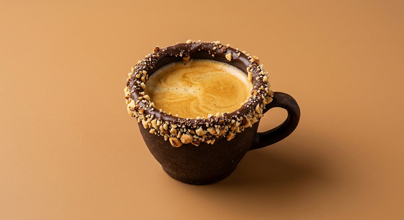 Illustrative espresso served in an edible cup